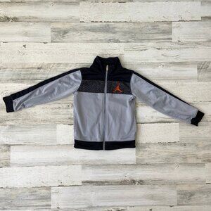 Jordan Little Boys Size 5-6 Full Zip Track Jacket Black/Grey Nike Long Sleeve